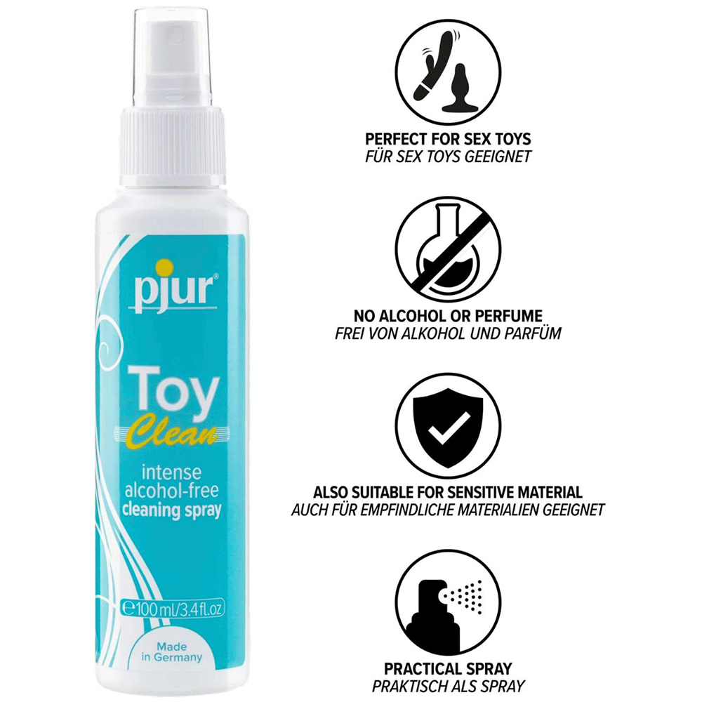 Pjur Toy Cleaner Spray- 100ml-Lubes, Gels and Cleaners electro sex - estim USA- ElectraStim