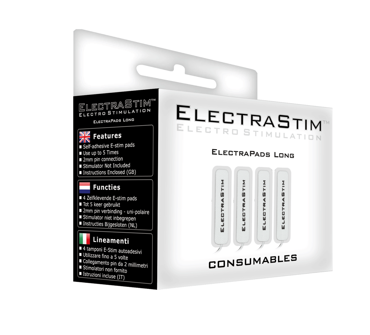 Long Self Adhesive Conductive Pads (4 Pack)-Electro Conductive Pads electro sex - estim USA- ElectraStim