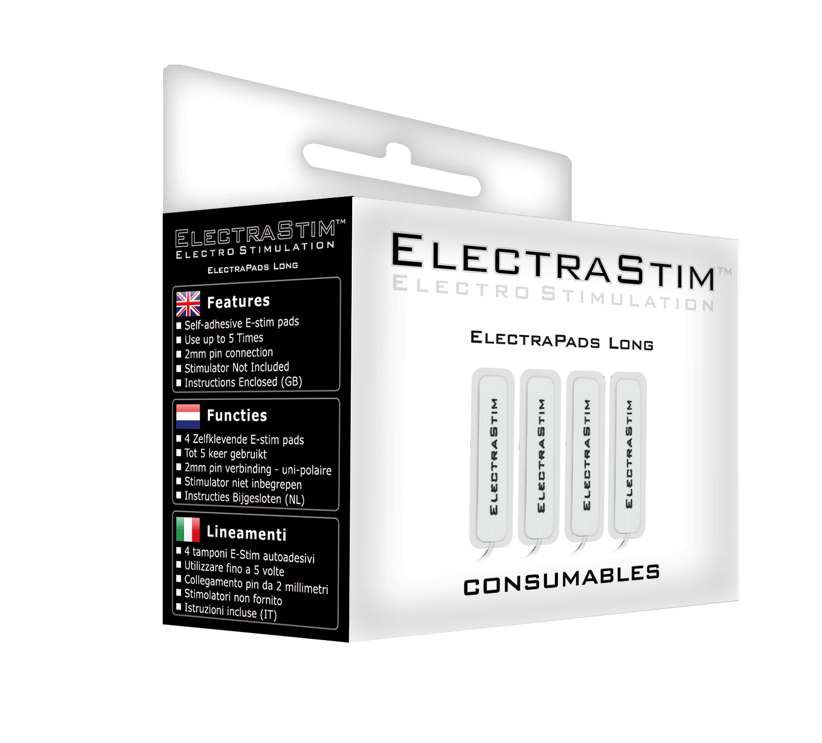 Long Self Adhesive Conductive Pads (4 Pack)-Electro Conductive Pads electro sex - estim USA- ElectraStim