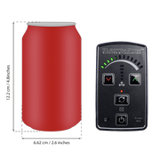 ElectraStim Flick Stimulator compared to the size of a common red can
