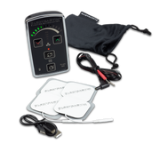 ElectraStim Electro Stimulator with pads and cables on a white background